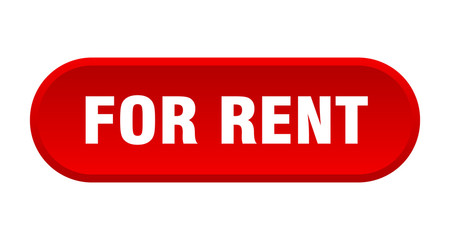 for rent button. for rent rounded red sign. for rent