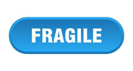 fragile button. fragile rounded blue sign. fragile