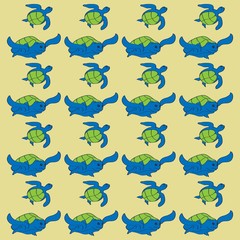 background pattern seamless. turtle. Vector illustration