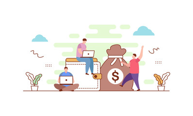 Finance accounting flat vector illustration concept,can be used for landing page, ui, web, app intro card, editorial, flyer, and banner.