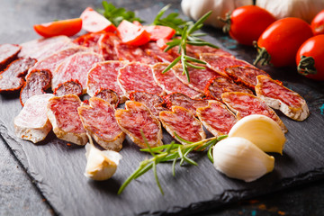 Cured pork and beef sausages