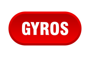 gyros button. gyros rounded red sign. gyros