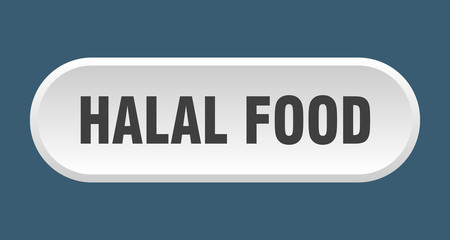 halal food button. halal food rounded white sign. halal food