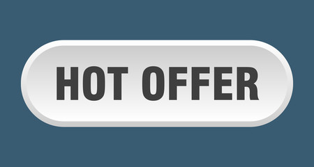 hot offer button. hot offer rounded white sign. hot offer