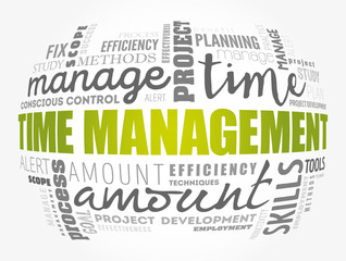 Time Management word cloud collage, business concept background