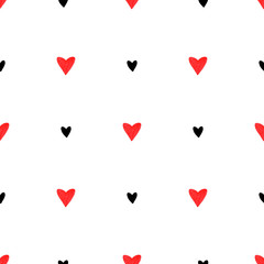 Seamless pattern with small hearts.