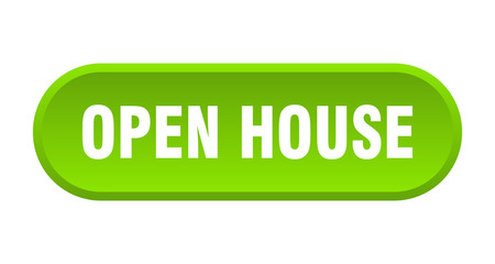 open house button. open house rounded green sign. open house