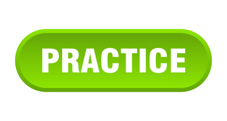 practice button. practice rounded green sign. practice