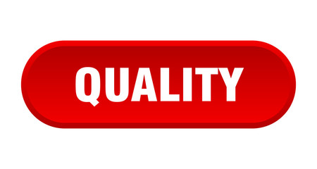 quality button. quality rounded red sign. quality