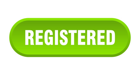 registered button. registered rounded green sign. registered