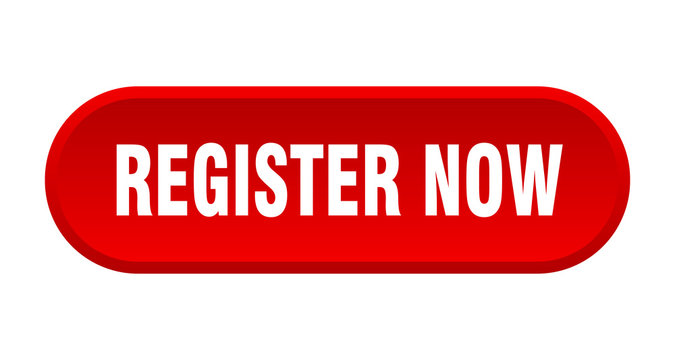 register now button. register now rounded red sign. register now