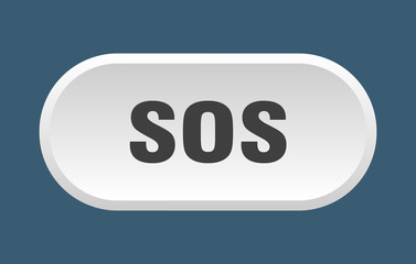 sos button. sos rounded white sign. sos