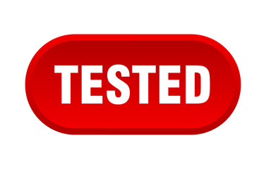 tested button. tested rounded red sign. tested