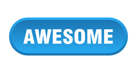 awesome button. awesome rounded blue sign. awesome