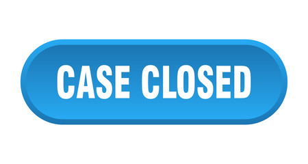 case closed button. case closed rounded blue sign. case closed