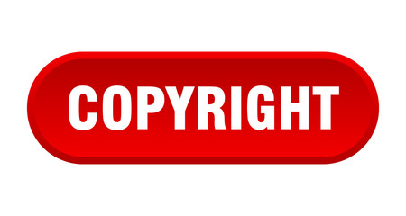 copyright button. copyright rounded red sign. copyright