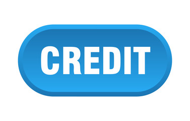 credit button. credit rounded blue sign. credit