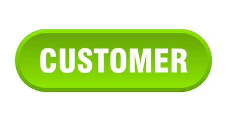customer button. customer rounded green sign. customer