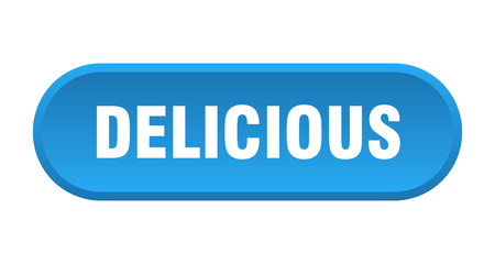 delicious button. delicious rounded blue sign. delicious