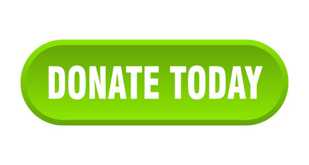 donate today button. donate today rounded green sign. donate today