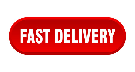 fast delivery button. fast delivery rounded red sign. fast delivery