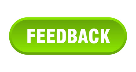 feedback button. feedback rounded green sign. feedback