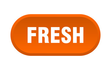 fresh button. fresh rounded orange sign. fresh