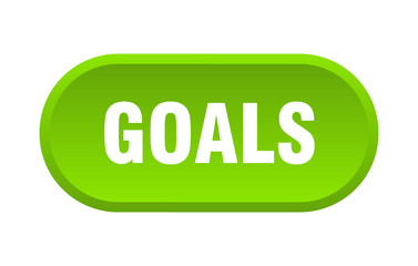 goals button. goals rounded green sign. goals