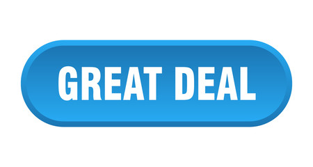 great deal button. great deal rounded blue sign. great deal