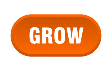 grow button. grow rounded orange sign. grow