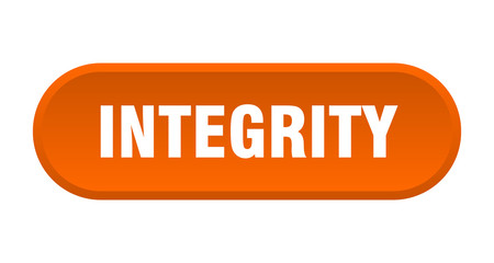 integrity button. integrity rounded orange sign. integrity
