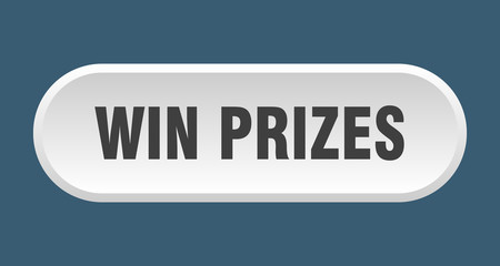 win prizes button. win prizes rounded white sign. win prizes