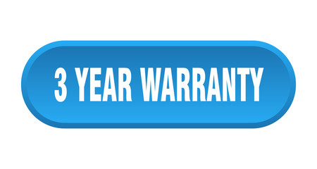 3 year warranty button. 3 year warranty rounded blue sign. 3 year warranty
