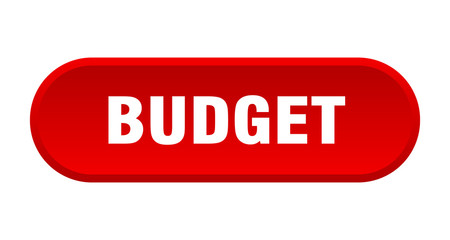 budget button. budget rounded red sign. budget