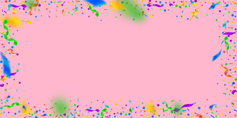 Streamers and confetti. Festive tinsel and foil ri