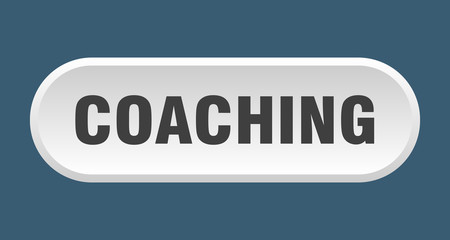 coaching button. coaching rounded white sign. coaching