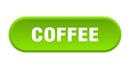 coffee button. coffee rounded green sign. coffee