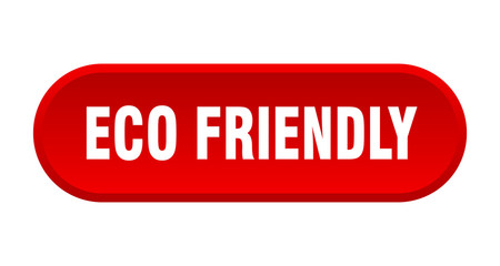 eco friendly button. eco friendly rounded red sign. eco friendly
