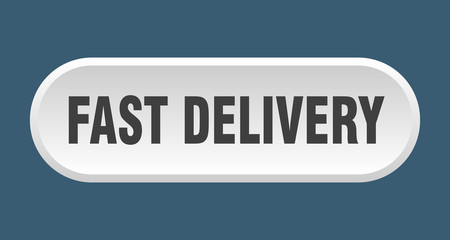 fast delivery button. fast delivery rounded white sign. fast delivery