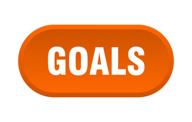 goals button. goals rounded orange sign. goals