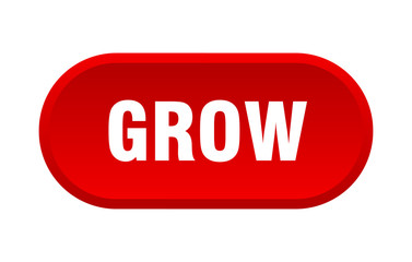 grow button. grow rounded red sign. grow