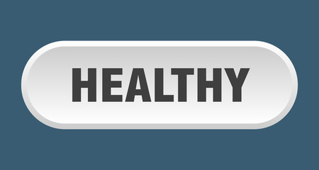 healthy button. healthy rounded white sign. healthy