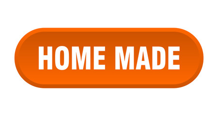 home made button. home made rounded orange sign. home made
