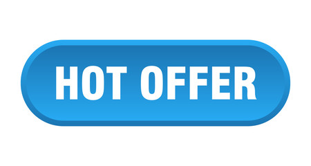 hot offer button. hot offer rounded blue sign. hot offer
