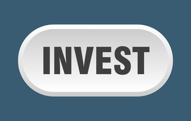 invest button. invest rounded white sign. invest