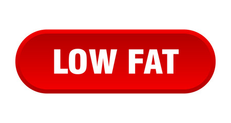 low fat button. low fat rounded red sign. low fat