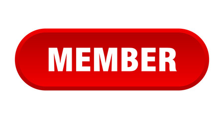 member button. member rounded red sign. member