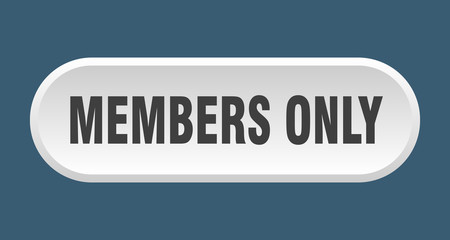 members only button. members only rounded white sign. members only