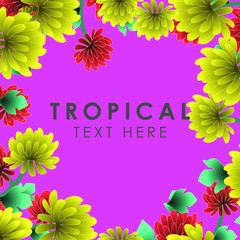 Chrysanthemum flower frame, Vector illustration design element