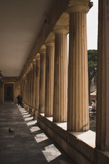 Vocation in Greece, Corfu town. Summer sightseeing Corfu buildings and town 